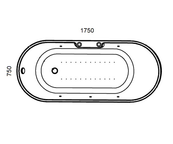 ванна акриловая ORANS NL-601 FTSH 175х75