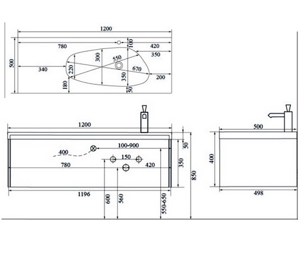 тумба с раковиной BC-4060 R 120