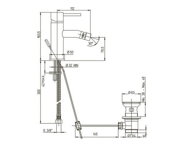 смеситель для биде PAINI COX