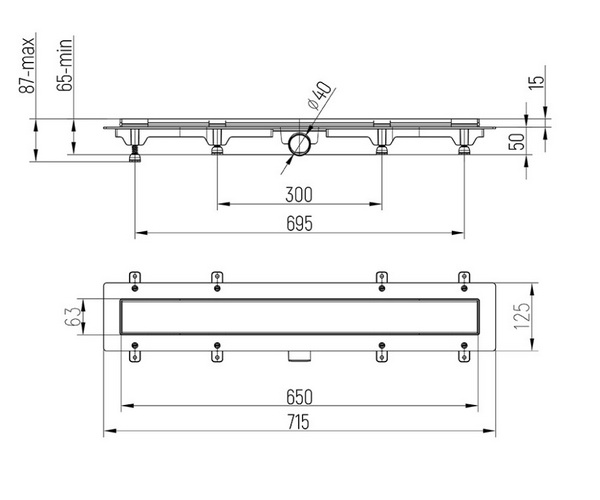 душевой канал PAINI LINE 650