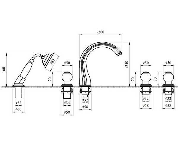 смеситель для ванны RADOMIR БУРЖЕ