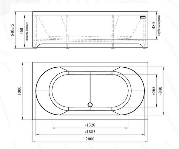 ванна акриловая RADOMIR ВАЛЬС 200х100