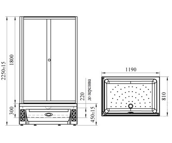душевое ограждение RADOMIR ВЕРЧЕЛЛИ 119х81