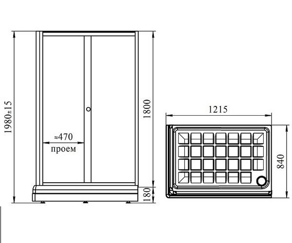 душевое ограждение RADOMIR ВЕРЧЕЛЛИ 121х84