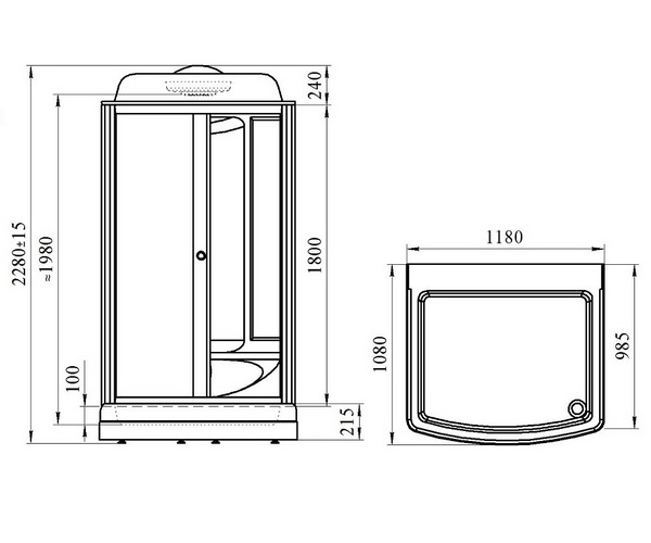 кабина RADOMIR ДИАНА 118х108