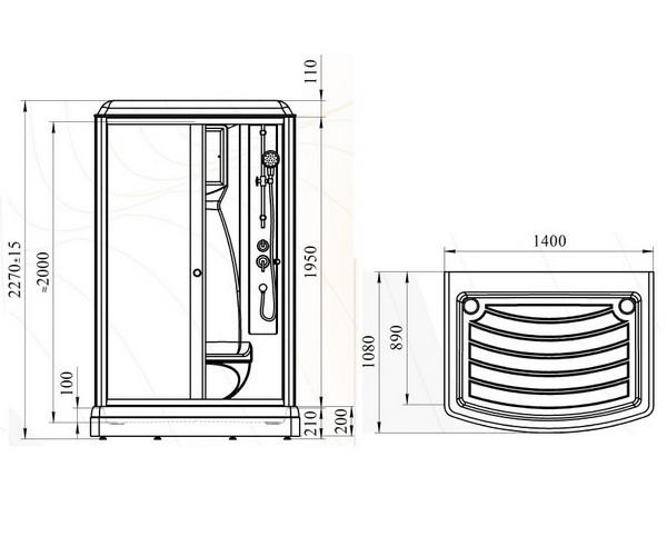 кабина RADOMIR ДИАНА 140х108