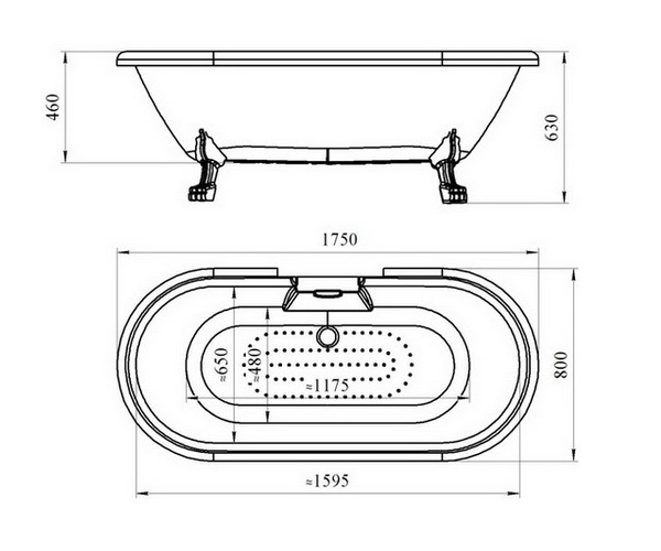 ванна акриловая RADOMIR ЛЕОНЕССА 175х80