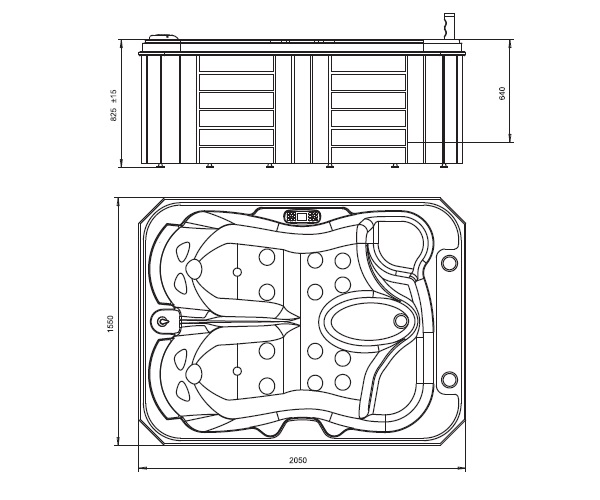 ванна акриловая RADOMIR МИШЕЛЬ 205х155