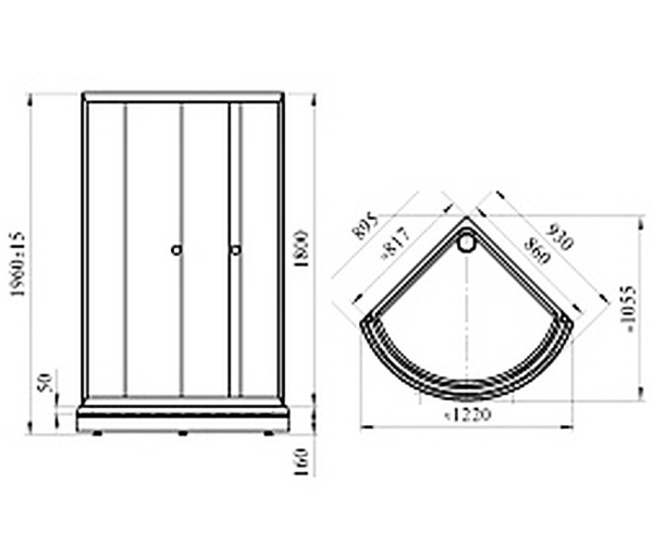 душевое ограждение RADOMIR НАЙТ 90