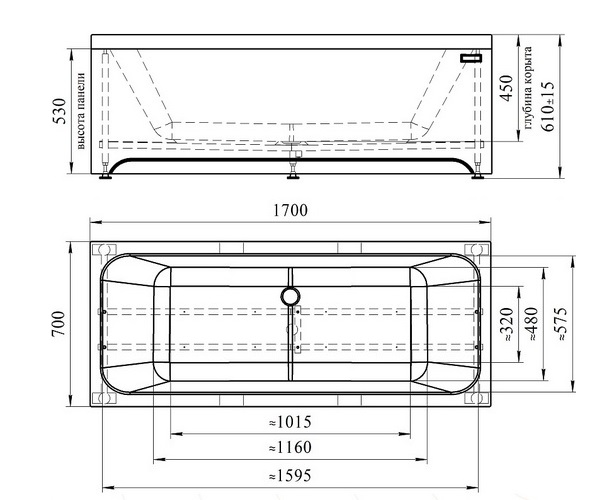 ванна акриловая RADOMIR ПАТРИСИЯ 170х70