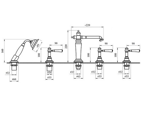 смеситель для ванны RADOMIR РЕЙН