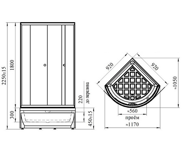 душевое ограждение RADOMIR СОУЛ 90