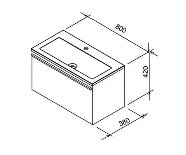 тумба с раковиной RAVAK CLEAR 80