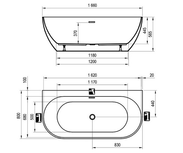 ванна акриловая RAVAK FREEDOM 166x80