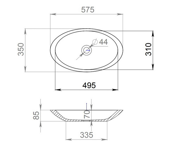 раковина SALINI CALLISTA 02 57