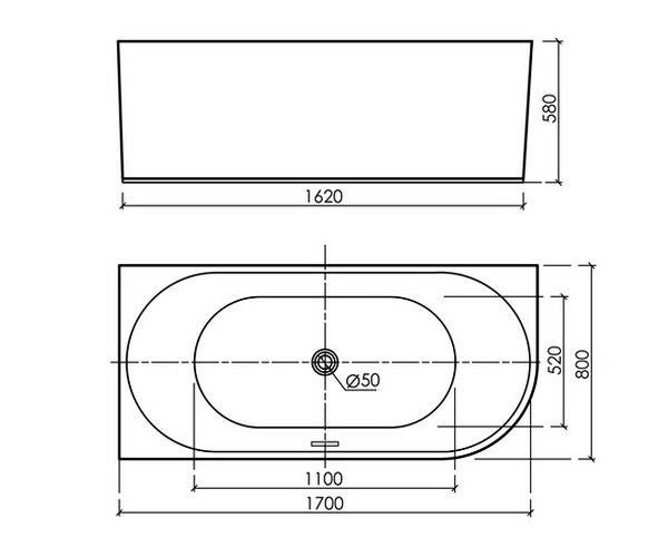 ванна акриловая SANCOS EDGE 170х80