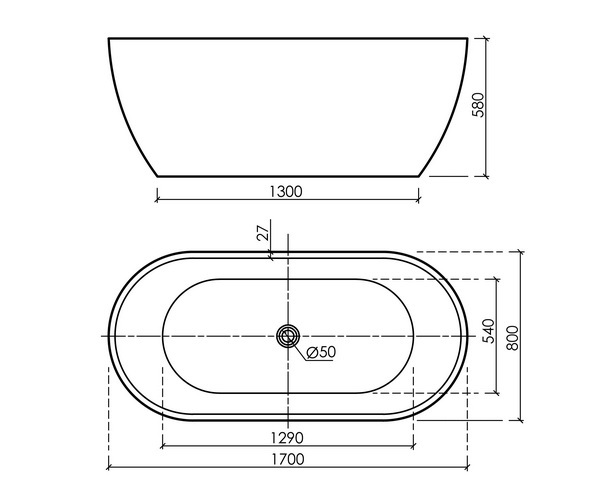 ванна акриловая SANCOS LEAF 170х80