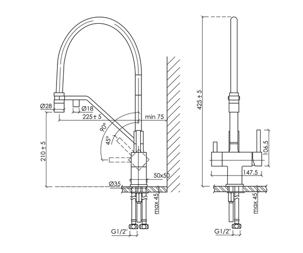 смеситель для кухни SANCOS LORO с каналом для питьевой воды