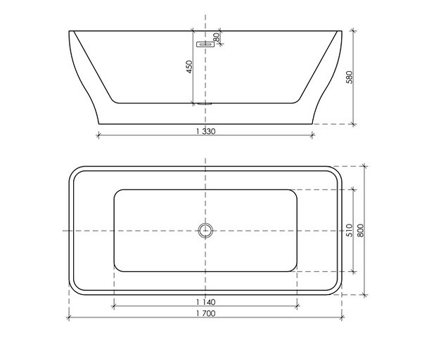 ванна акриловая SANCOS NEO 170х80