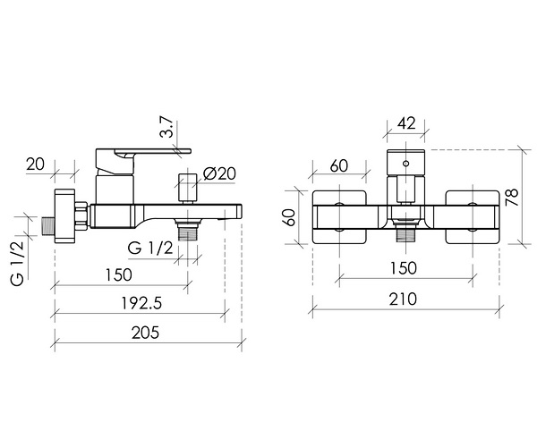 смеситель для ванны SANCOS NEXUS