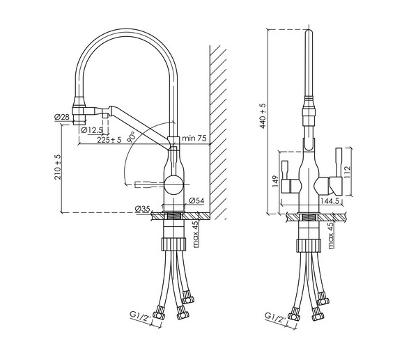 смеситель для кухни SANCOS ORTA с каналом для питьевой воды