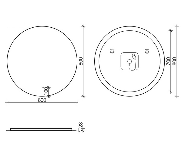 зеркало SANCOS SFERA 80