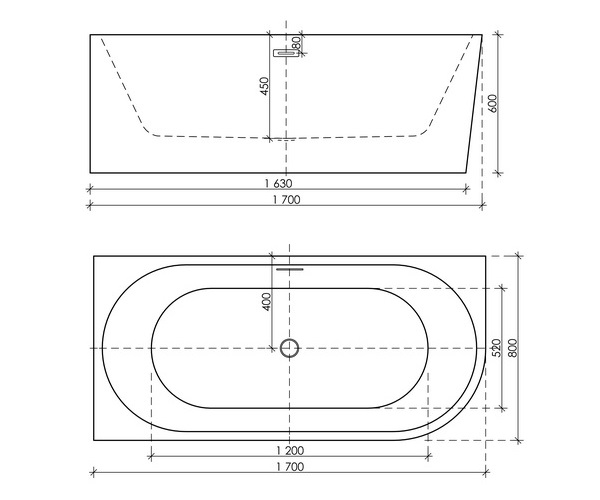 ванна акриловая SANCOS VENETO 170х80