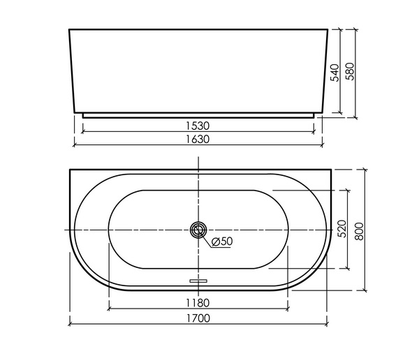 ванна акриловая SANCOS VIVIA 170х80
