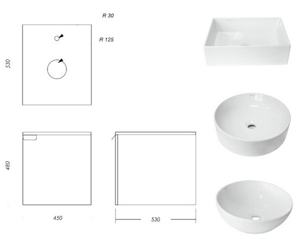 тумба с раковиной SANITA LUXE HOME 45