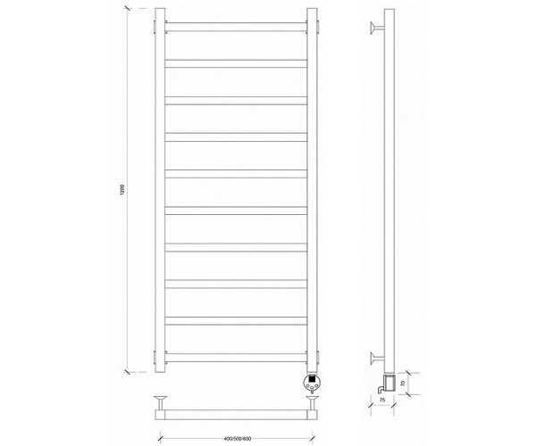 полотенцесушитель SECADO КОРАТО-1 500х1200