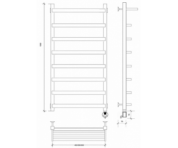 полотенцесушитель SECADO КОРСАНО-1 СП 500х1000