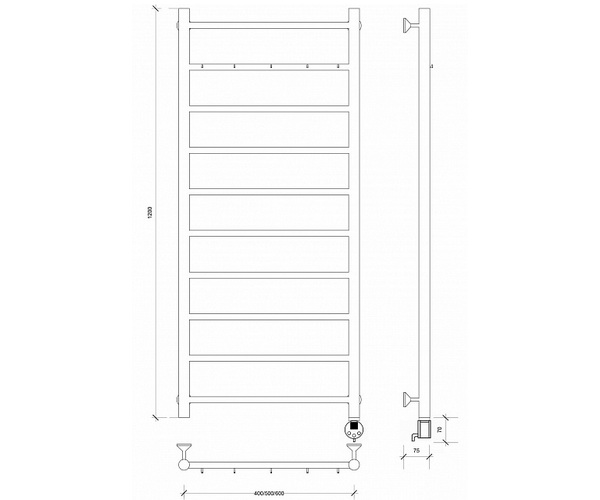 полотенцесушитель SECADO ТРИАДА-1 К 400х1200