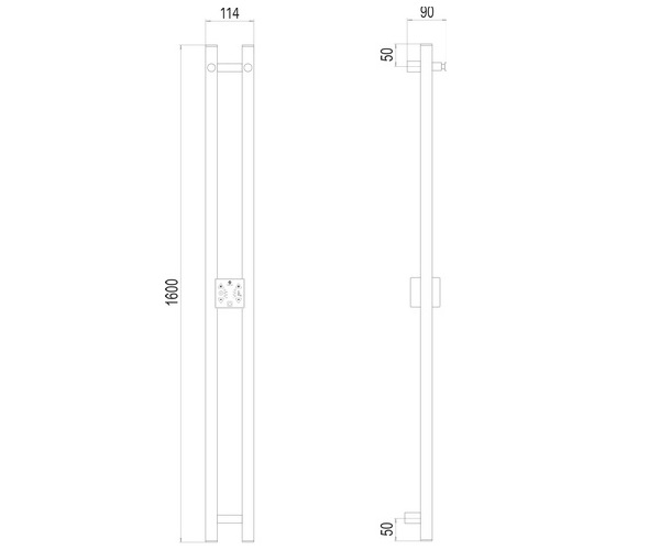 полотенцесушитель TERMINUS DUO проф 1600