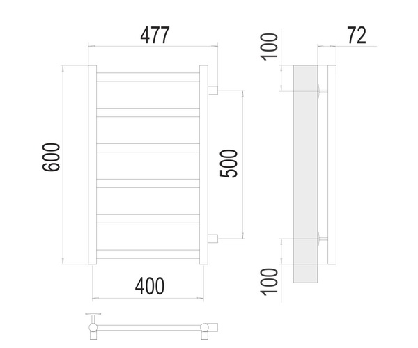 полотенцесушитель TERMINUS АВРОРА 400х600