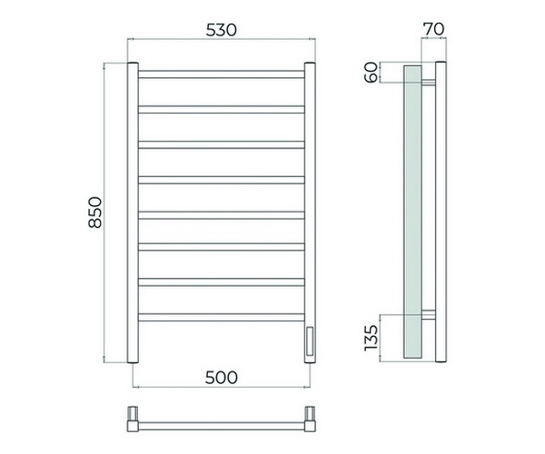 полотенцесушитель TERMINUS ВАТИКАН 500х850