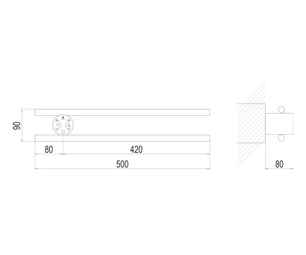 полотенцесушитель TERMINUS ПОЛКА 500х90