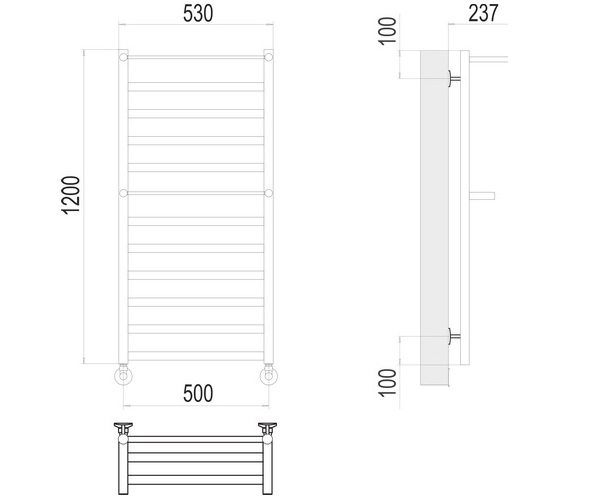 полотенцесушитель TERMINUS ХЕНДРИКС 500х1200