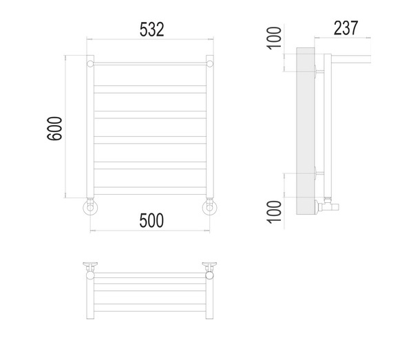 полотенцесушитель TERMINUS ХЕНДРИКС 500х600