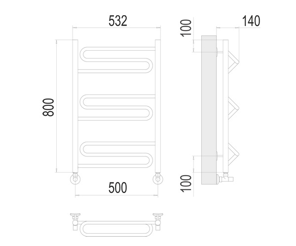 полотенцесушитель TERMINUS ЮПИТЕР 500х800