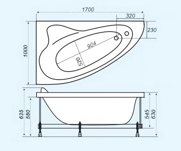 ванна акриловая TRITON ИЗАБЕЛЬ 170х100