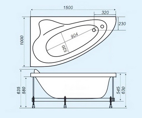 ванна акриловая TRITON КАЙЛИ 150х100