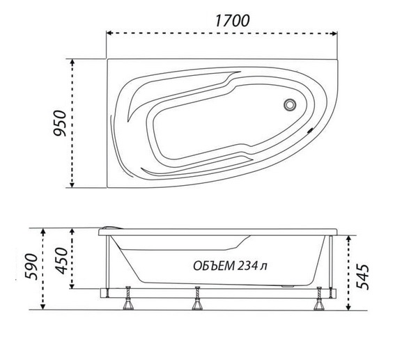 ванна акриловая TRITON МАДРИД 170х95