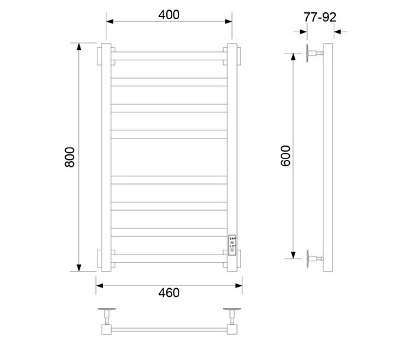 полотенцесушитель VECONI BARRO 400х800