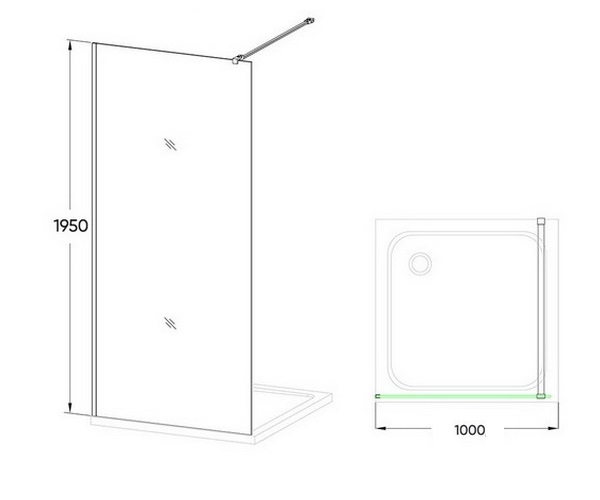 душевое ограждение VECONI KR-72 100