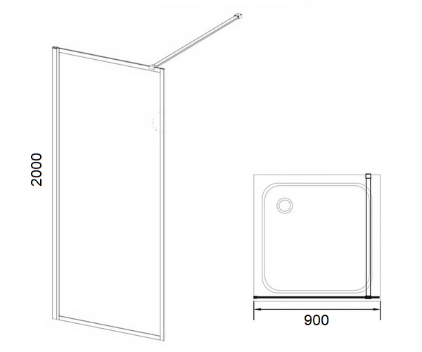 Душевое ограждение VECONI KR-81BC 90