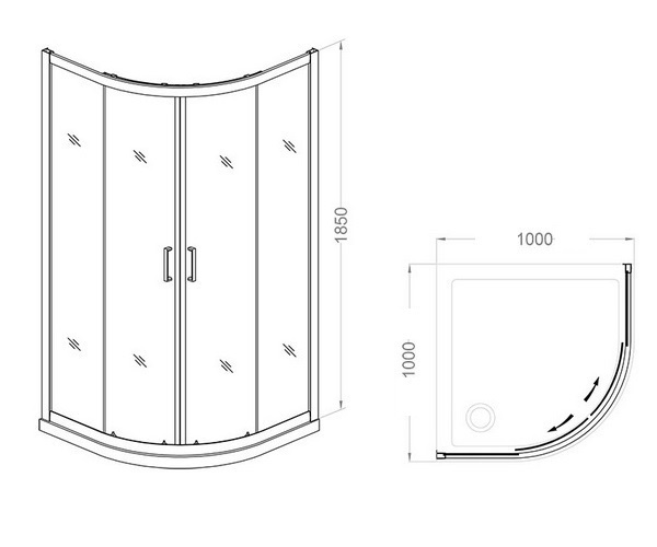 душевое ограждение VECONI RV-01 100
