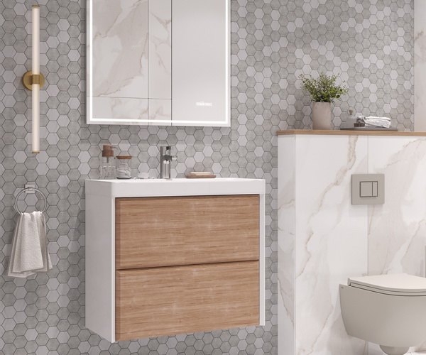 тумба с раковиной VELVEX GESSO 70