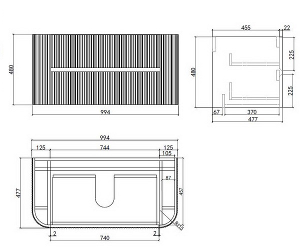 тумба с раковиной VINCEA ALTO 100