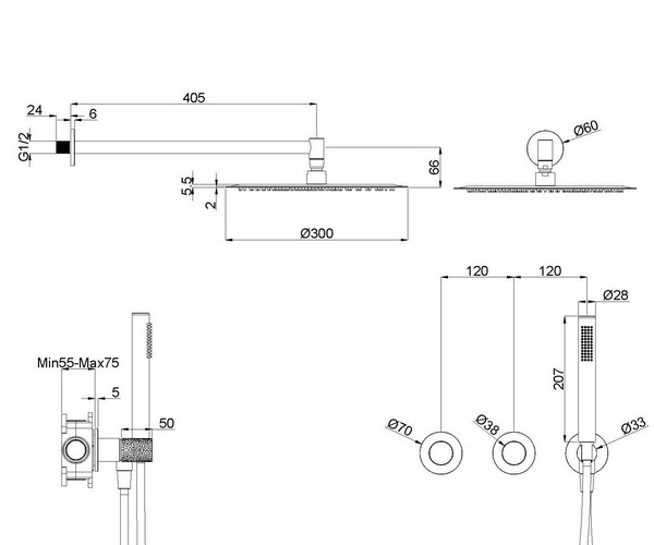 душевая система VINCEA AURA