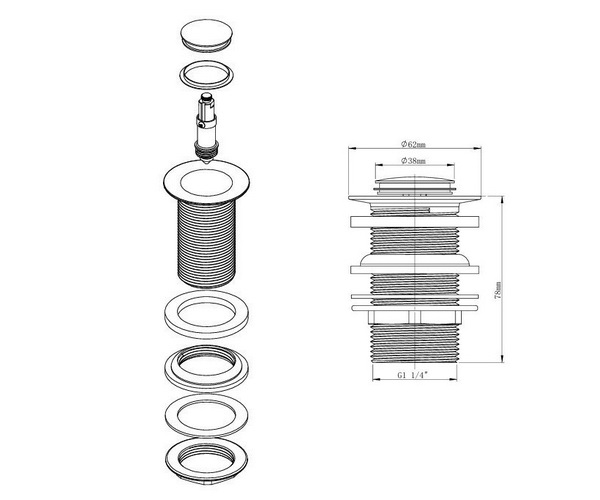 перелив для ванны VINCEA